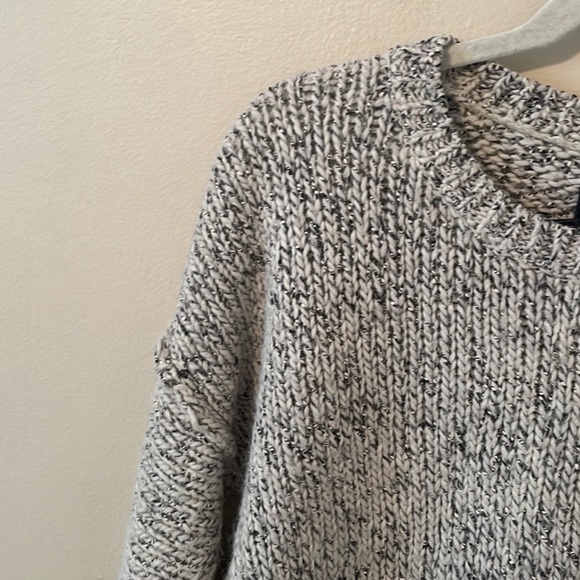 J. Crew Marled Drop-Shoulder Cotton/Wool/Alpaca Blend Sweater - Picture 3 of 4